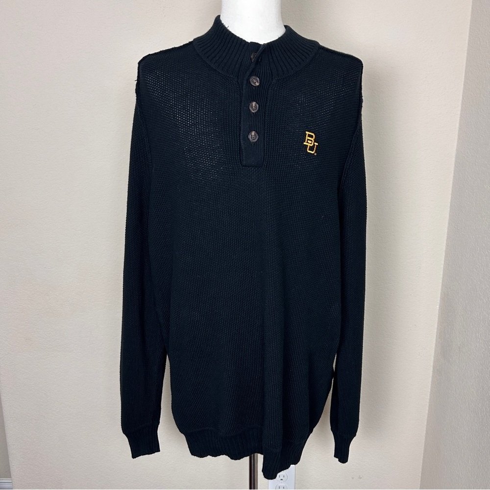 The Normal Brand Mens Button Down Sweater | Baylor Bears | Size XL | Black